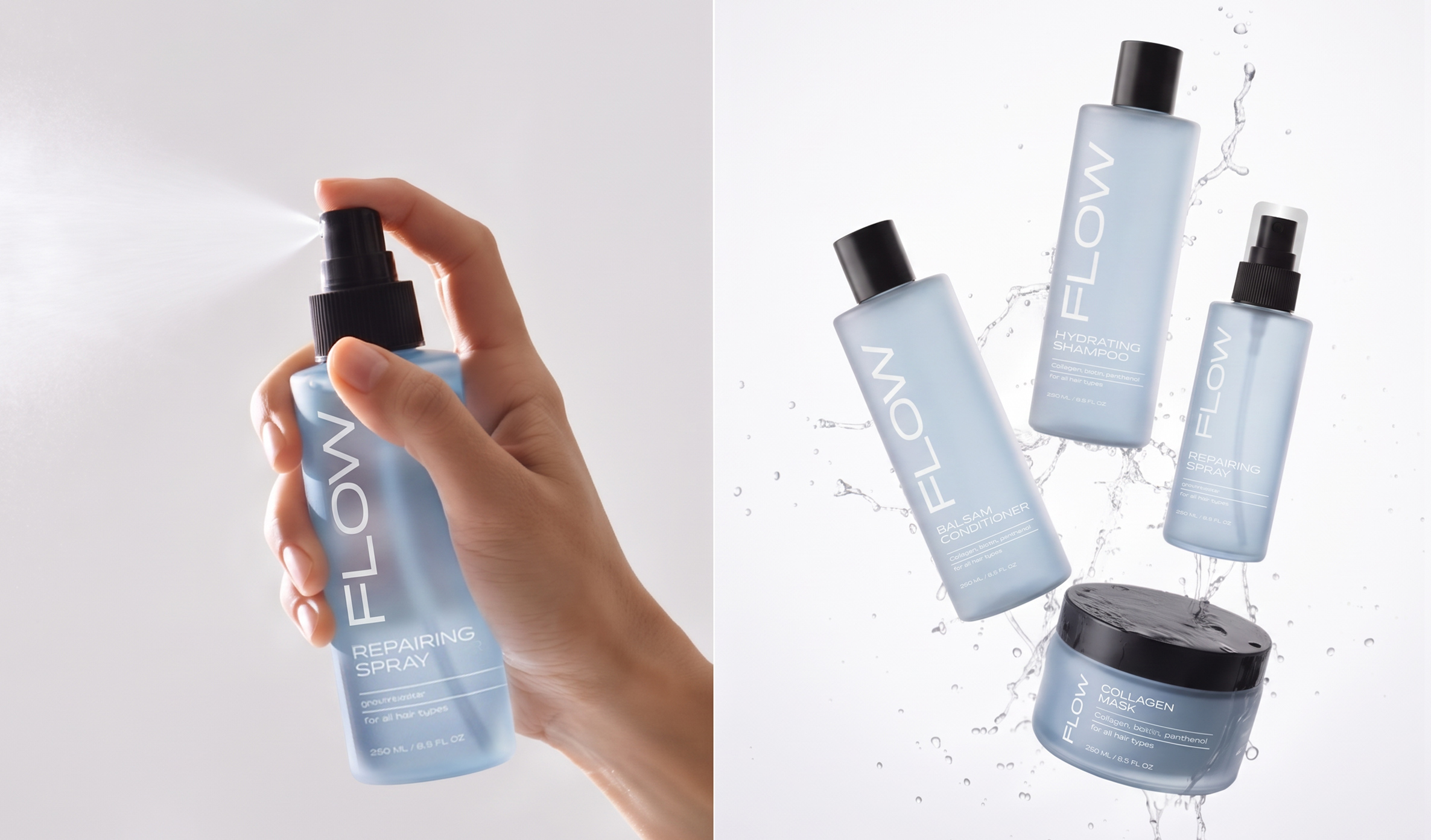 Flow hair care packaging