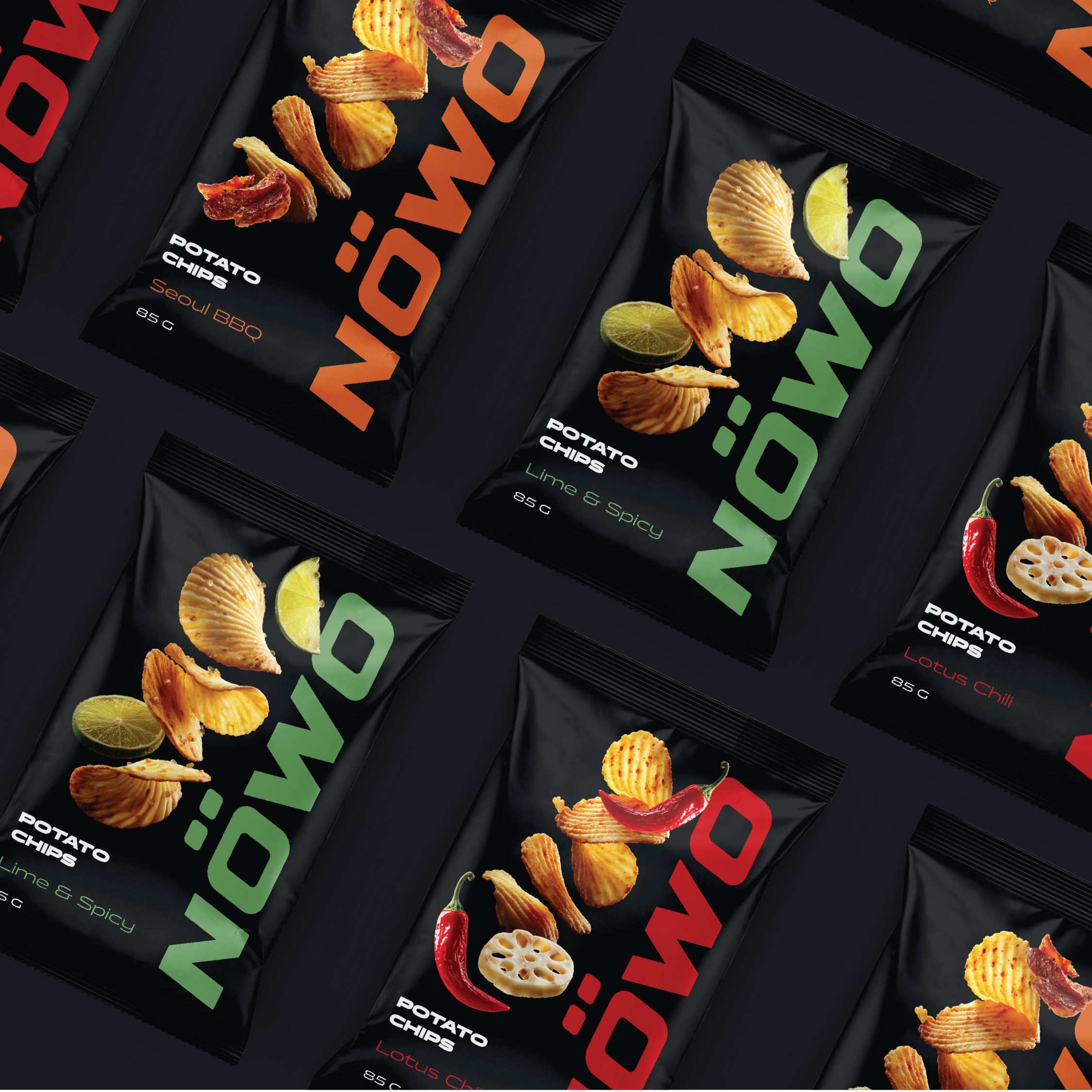 NOWO potato chips packaging design